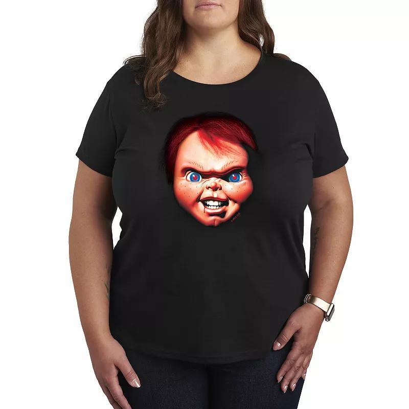 Plus Size Chucky Chucky Face Graphic Tee, Womens Product Image