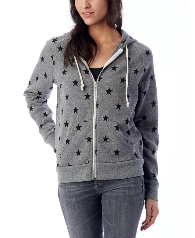 Alternative Apparel Adrian Printed Fleece Womens Zip Hoodie Product Image