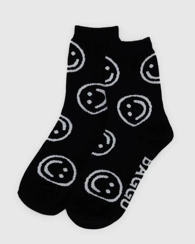 Baggu Crew Sock - Black Happy Product Image