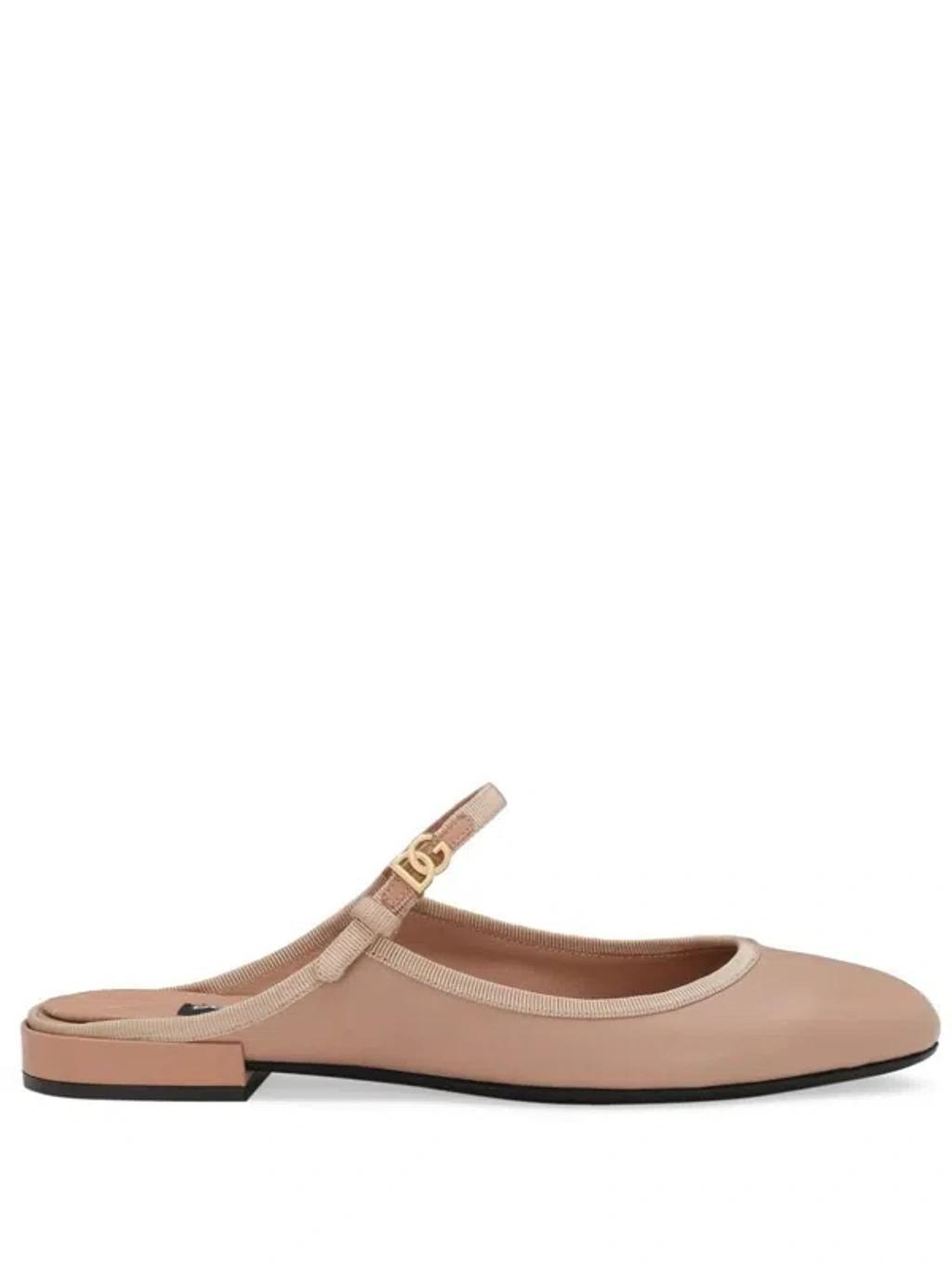 Buckled Ankle Strap Mules In Beige product image