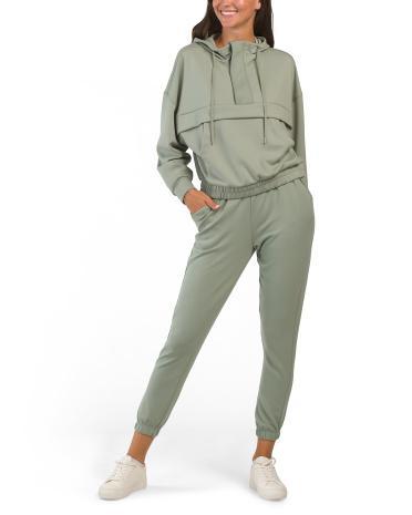 2pc Scuba Venice Hoodie Half Zip Pullover And Taylor Jogger Set for Women Product Image