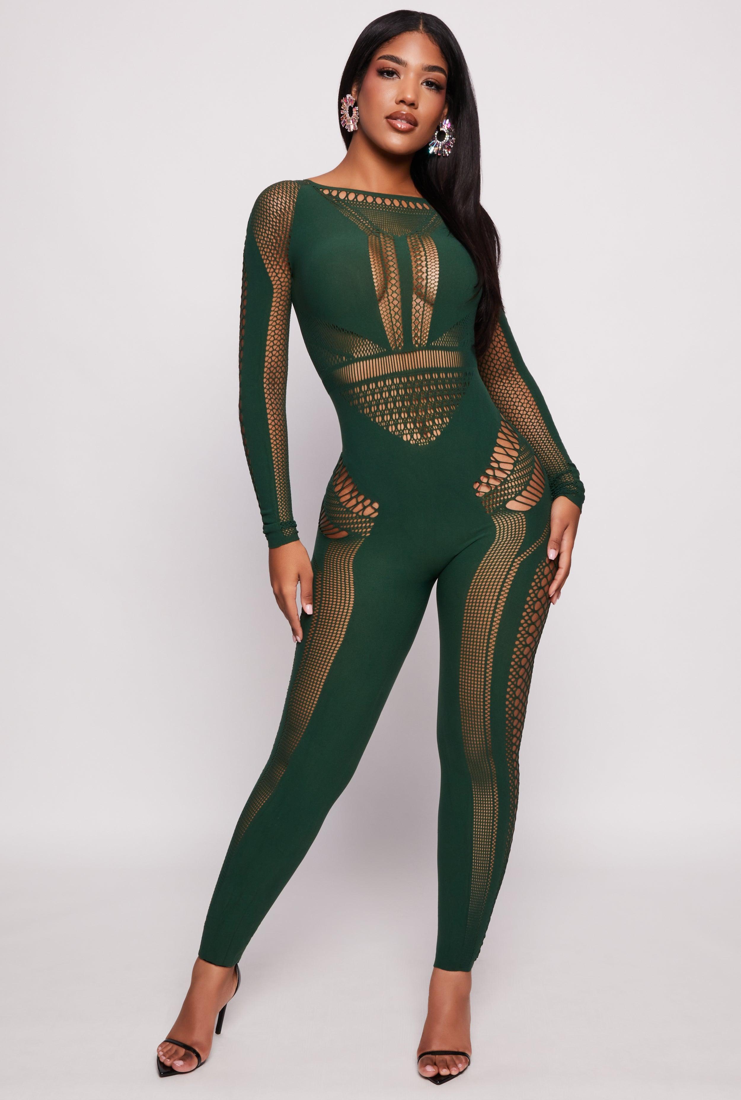 Womens Long Sleeve Cut Out Catsuit Product Image