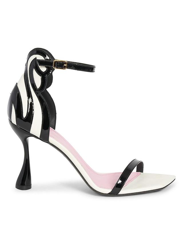 Womens Eden 95MM Colorblocked Patent Leather Sandals Product Image