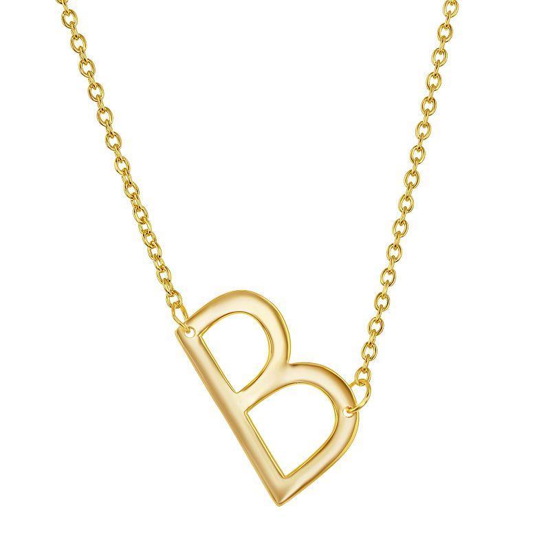 Sterling Silver Sideways Initial Necklace, Womens Gold Tone D Product Image