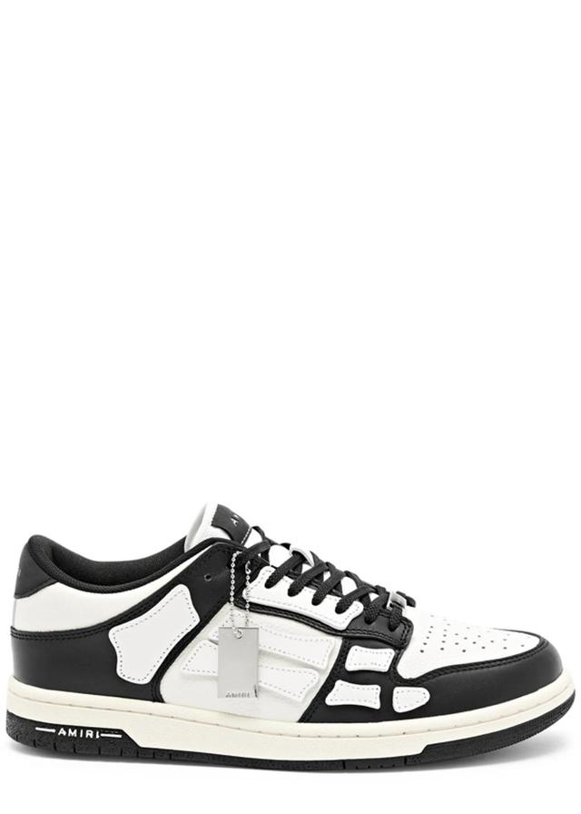 AMIRI Skel Panelled Leather Sneakers In Black And White Product Image