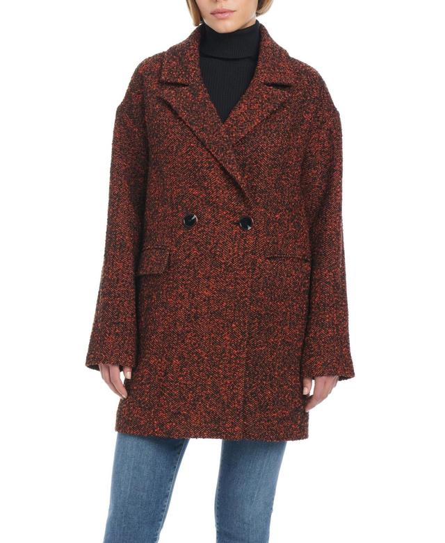 Sanctuary Womens Double-Breasted Novelty Herringbone Wool Coat Product Image