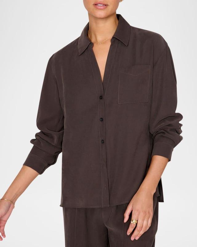 Amara Topstitch Button-Down Shirt Product Image