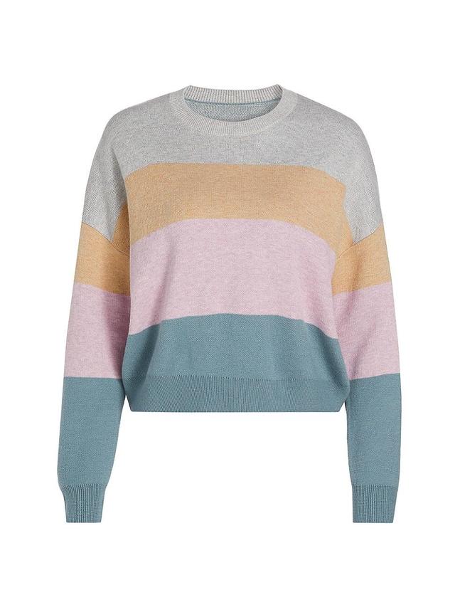 Womens Colorblock Crewneck Sweater Product Image