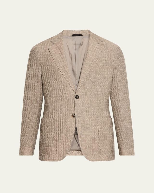 Mens Cashmere-Silk Deconstructed Chevron Blazer Product Image