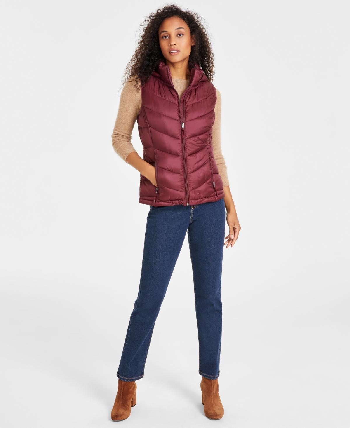 Charter Club Womens Packable Hooded Puffer Vest, Created for Macys Product Image