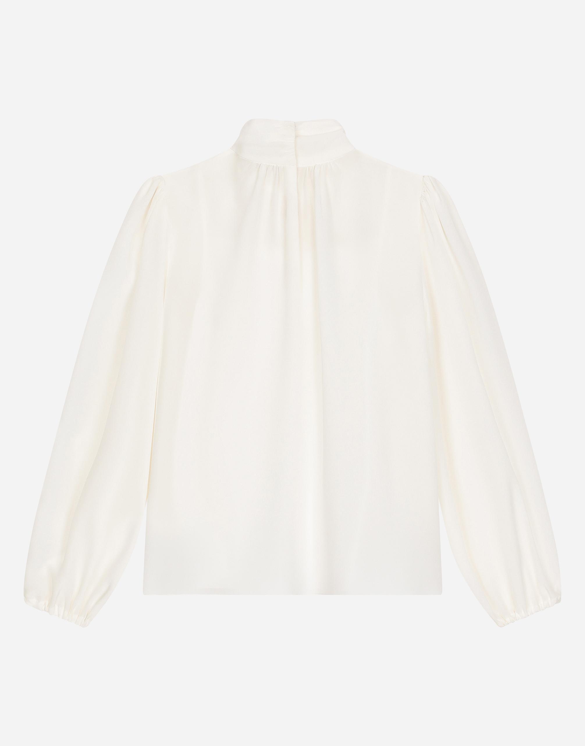 Crêpe De Chine Blouse With Dg Logo In White Product Image