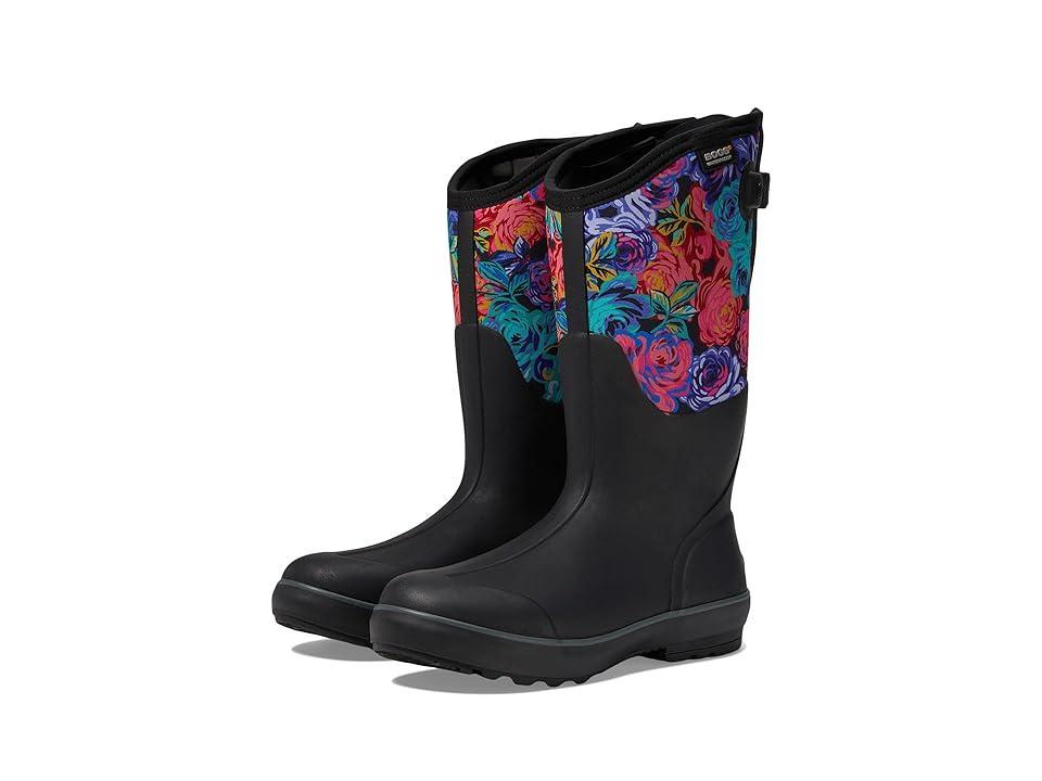 Bogs Women's Classic II Tall Adjustable Calf Boot-Rose Garden Black Multi Product Image