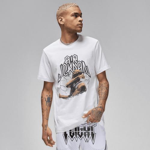 Jordan Mens Jordan Dri-FIT Sport GFX Short Sleeve Crew T-Shirt - Mens White/Black Product Image