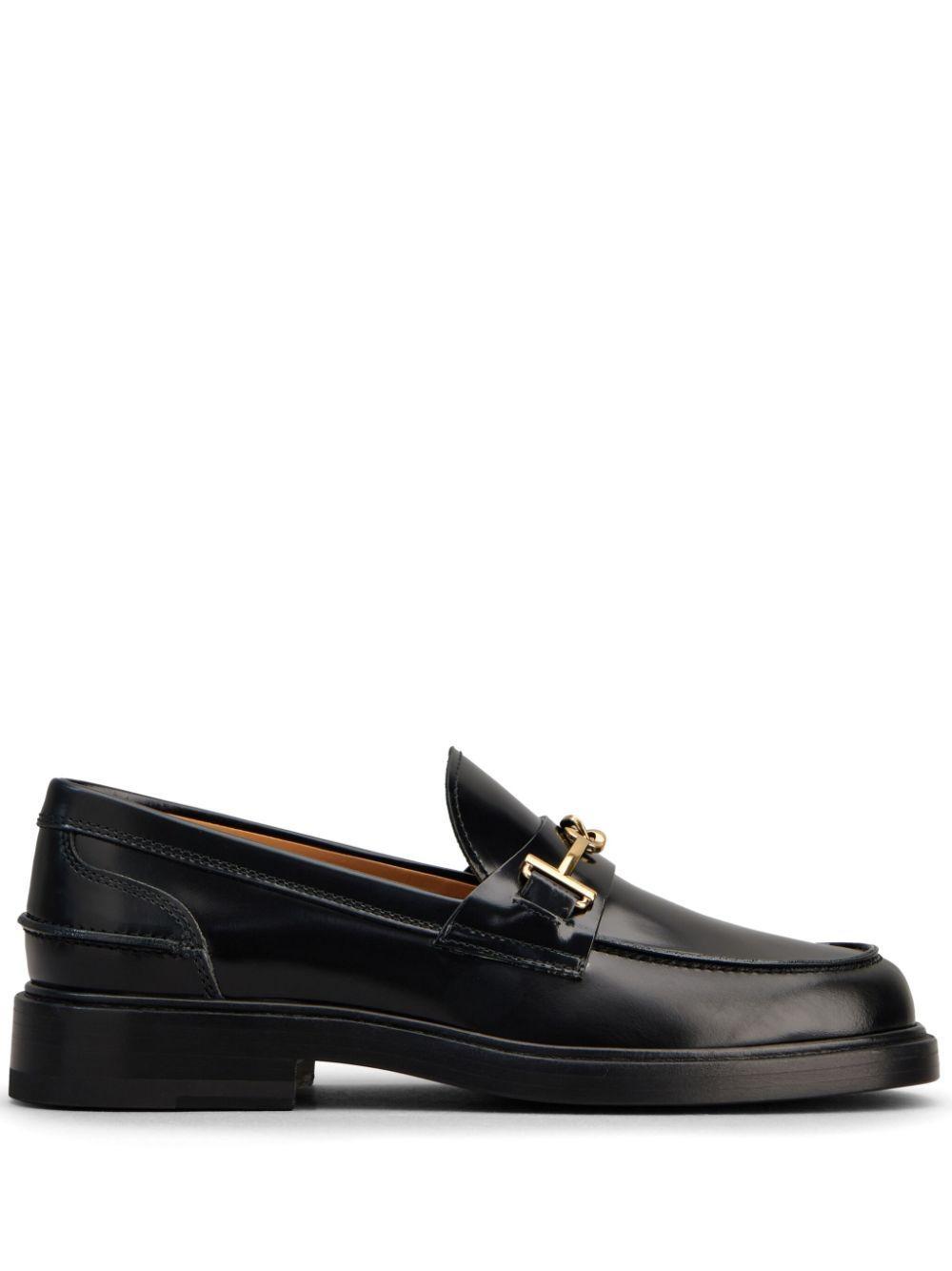 logo-plaque leather loafers product image