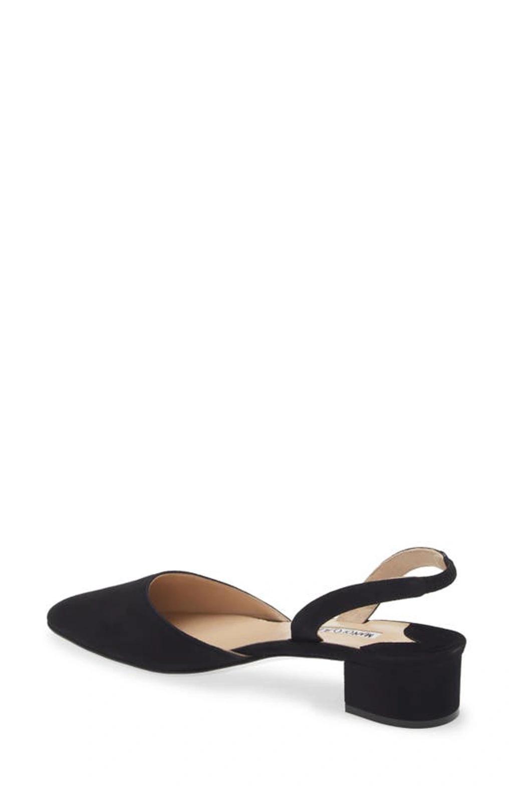 MANOLO BLAHNIK Aspro Suede Block-heel Slingback Pump In Black Product Image