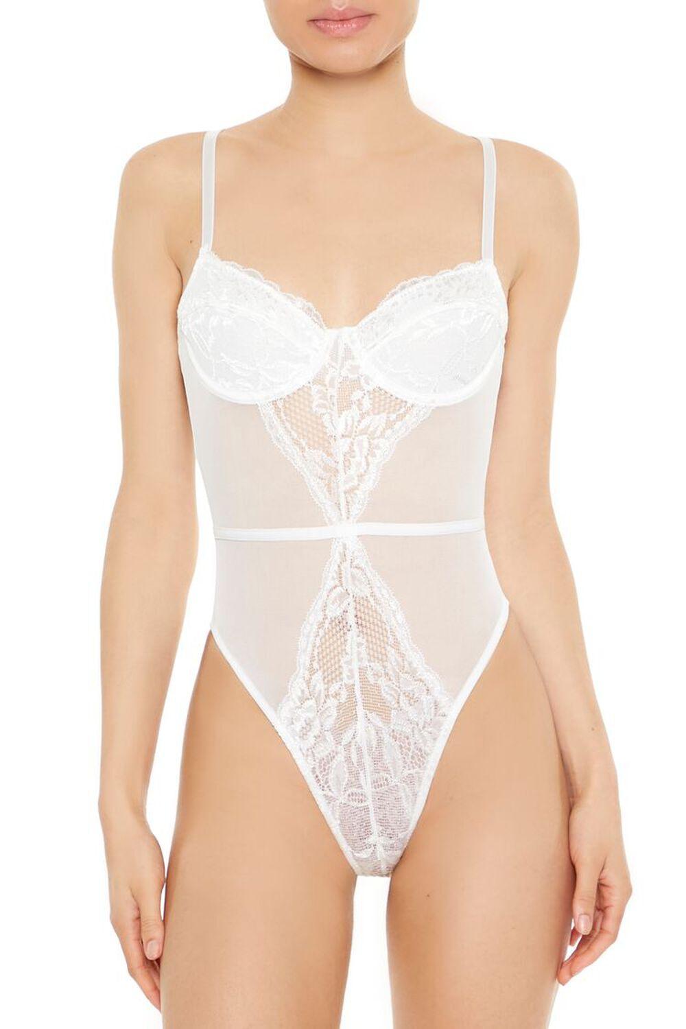 Mesh & Lace Lingerie Bodysuit | Forever 21 Product Image