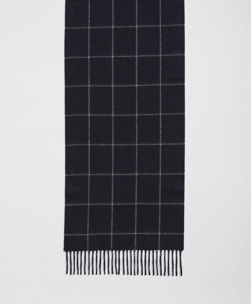 Cashmere Windowpane Fringe Scarf Product Image