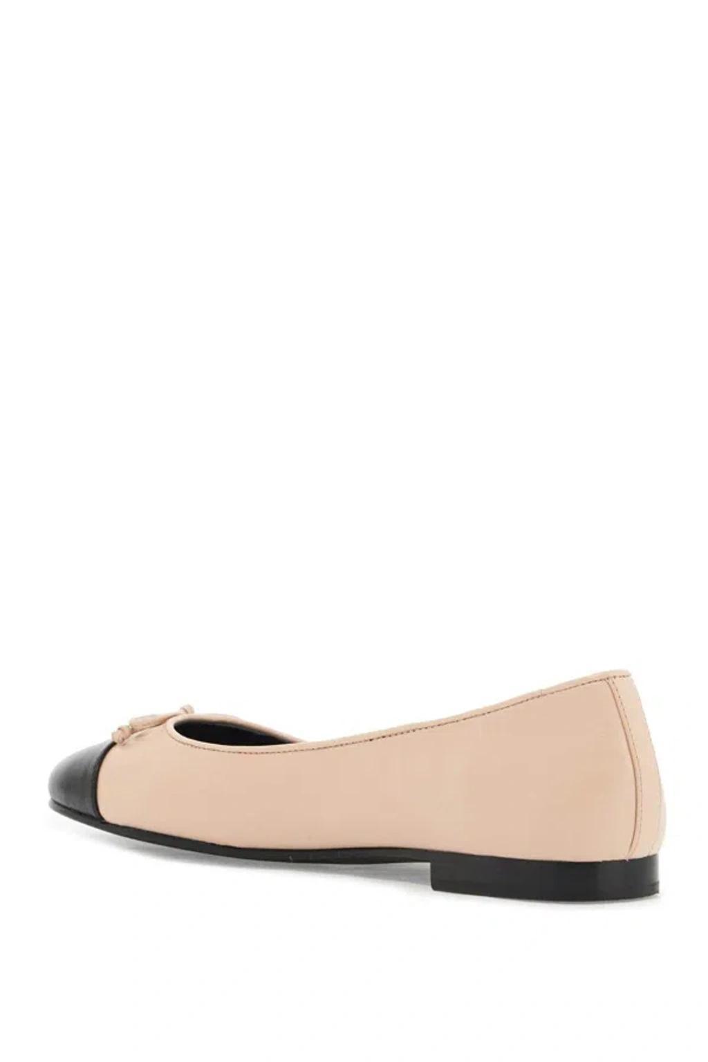 TORY BURCH Ballet Flats With Contrasting Toe In Black Product Image