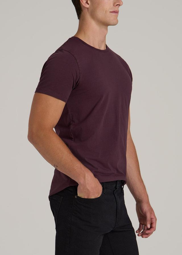 MODERN-FIT Garment Dyed Cotton Men's Tall T-Shirt in Deep Purple Male Product Image