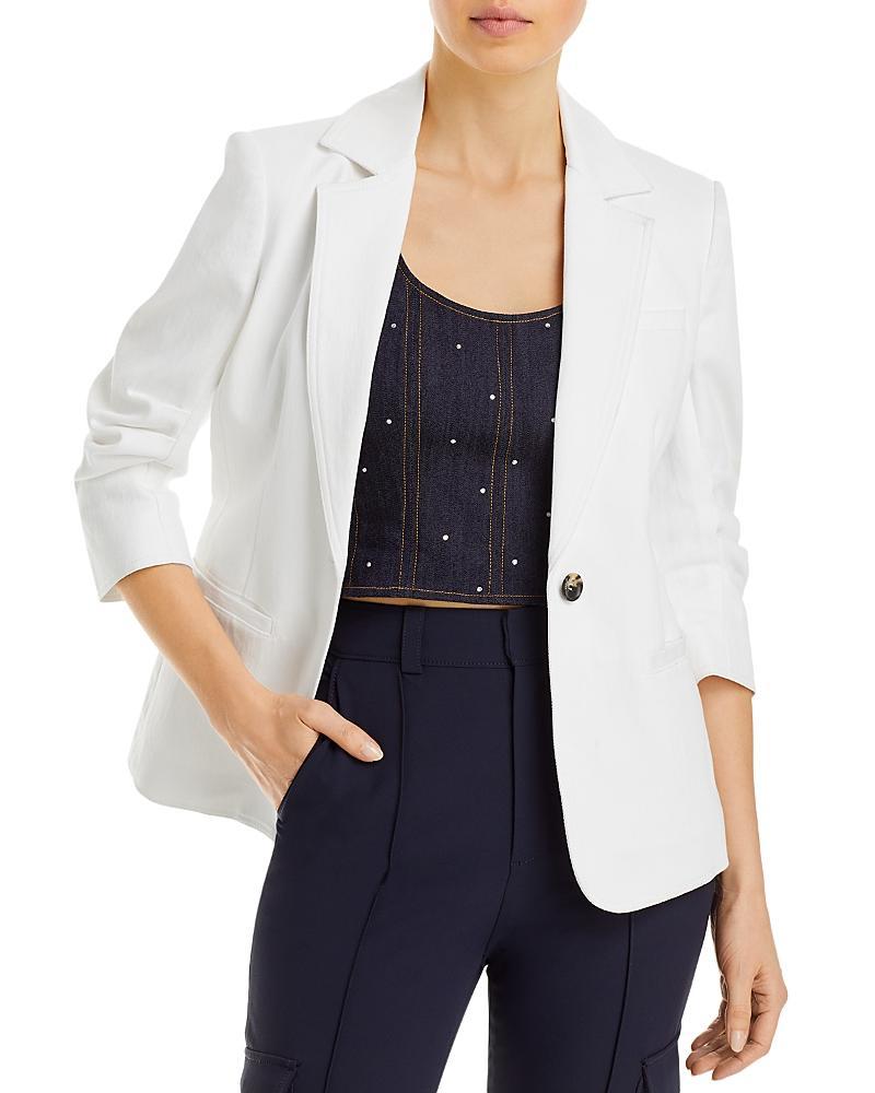 Cinq  Sept Khloe Ruched Sleeve Denim Blazer Product Image