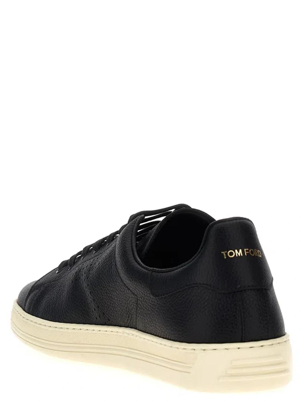 TOM FORD Men Logo Leather Sneakers In Multicolor Product Image