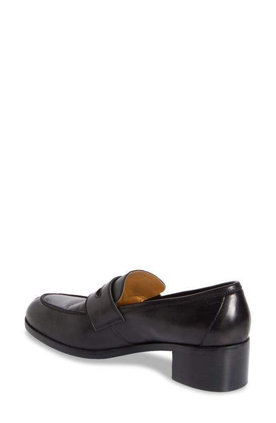 THE ROW Park Leather Heeled Penny Loafers In Black Product Image