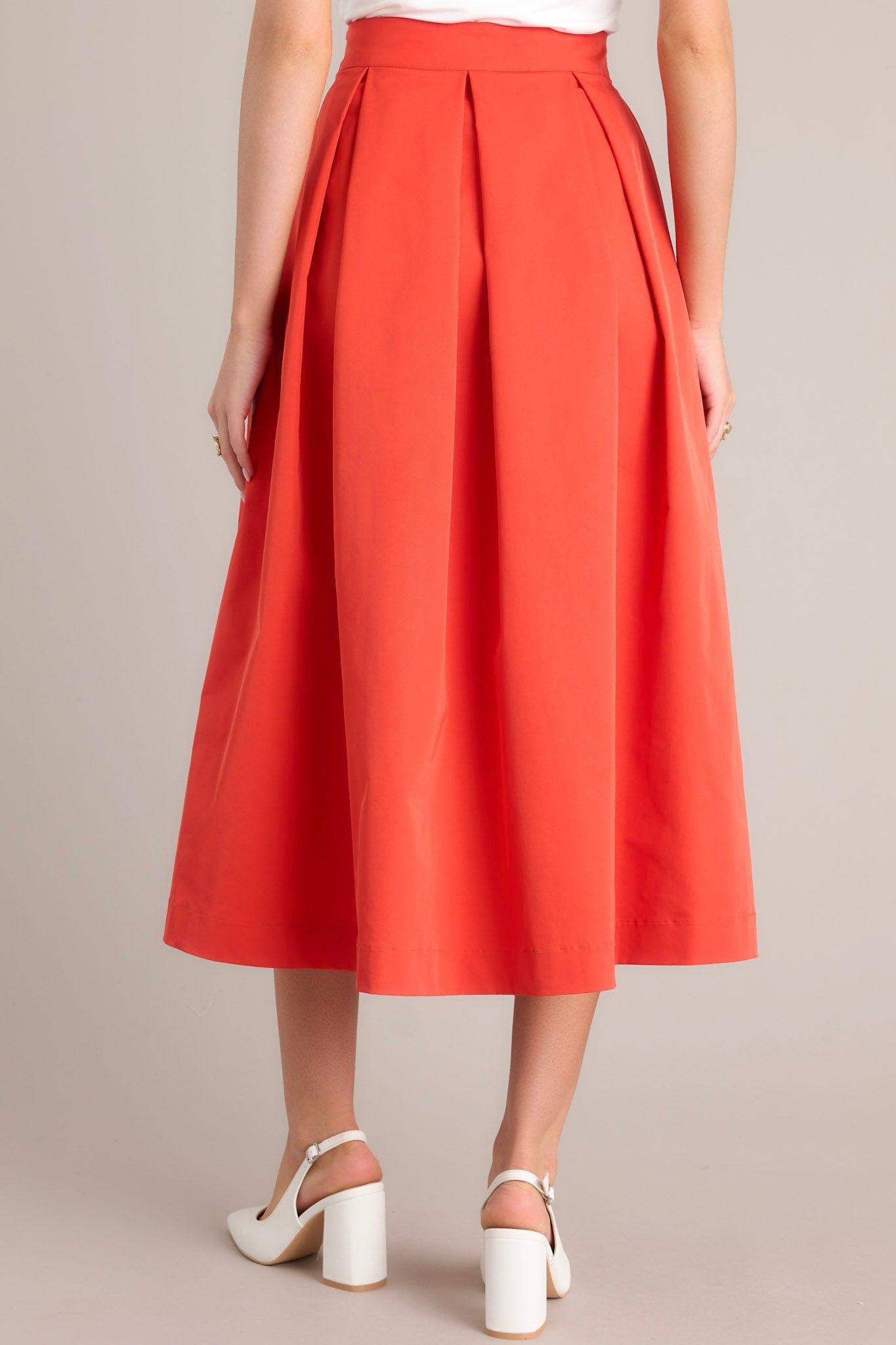 Memories in Focus Tomato Red Midi Skirt Product Image