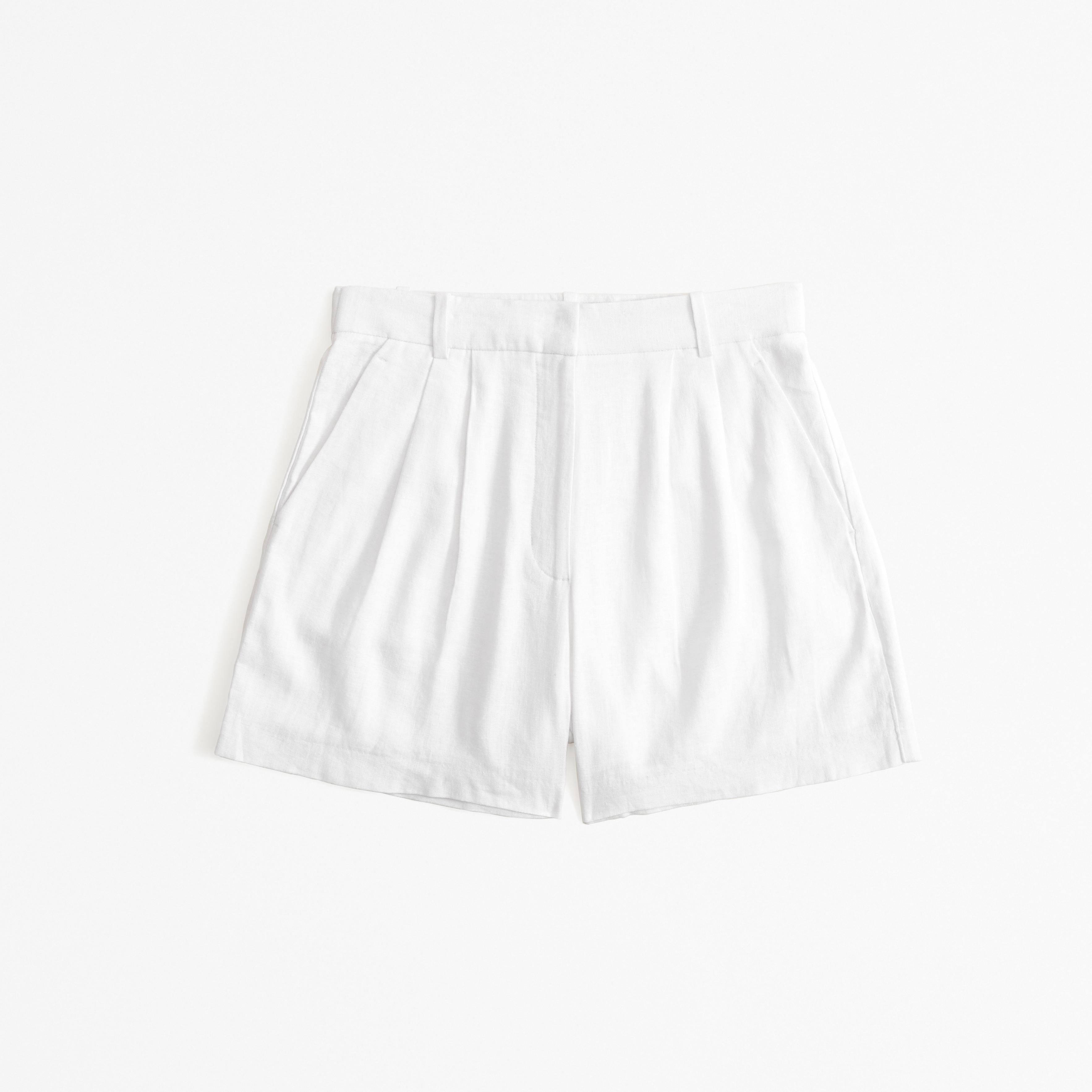 Curve Love A&F Sloane Tailored Linen-Blend Short Product Image