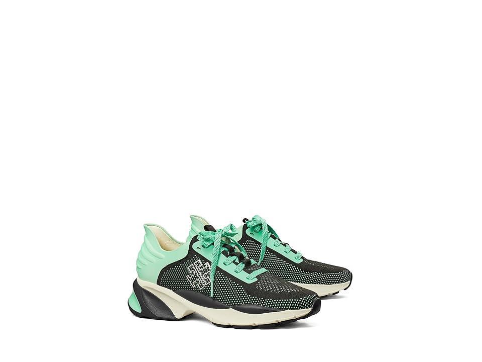 Tory Burch Good Luck Knit Trainer (Mint/Black) Women's Shoes Product Image