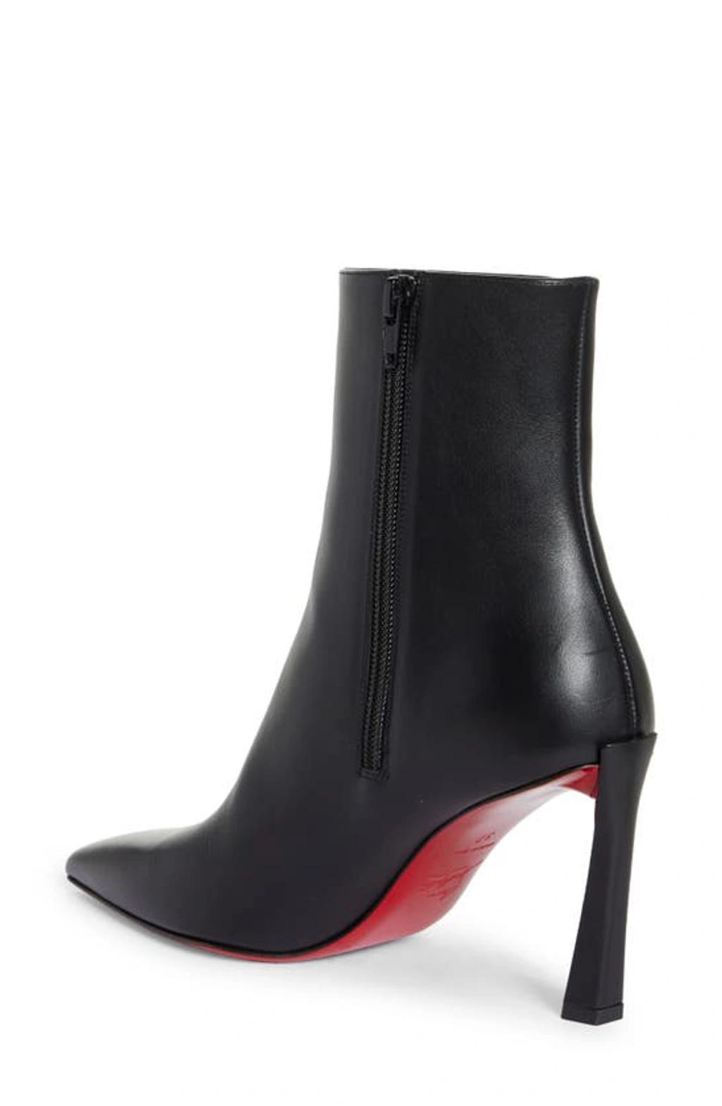 CHRISTIAN LOUBOUTIN Condora Calfskin Red Sole Booties In Black Product Image