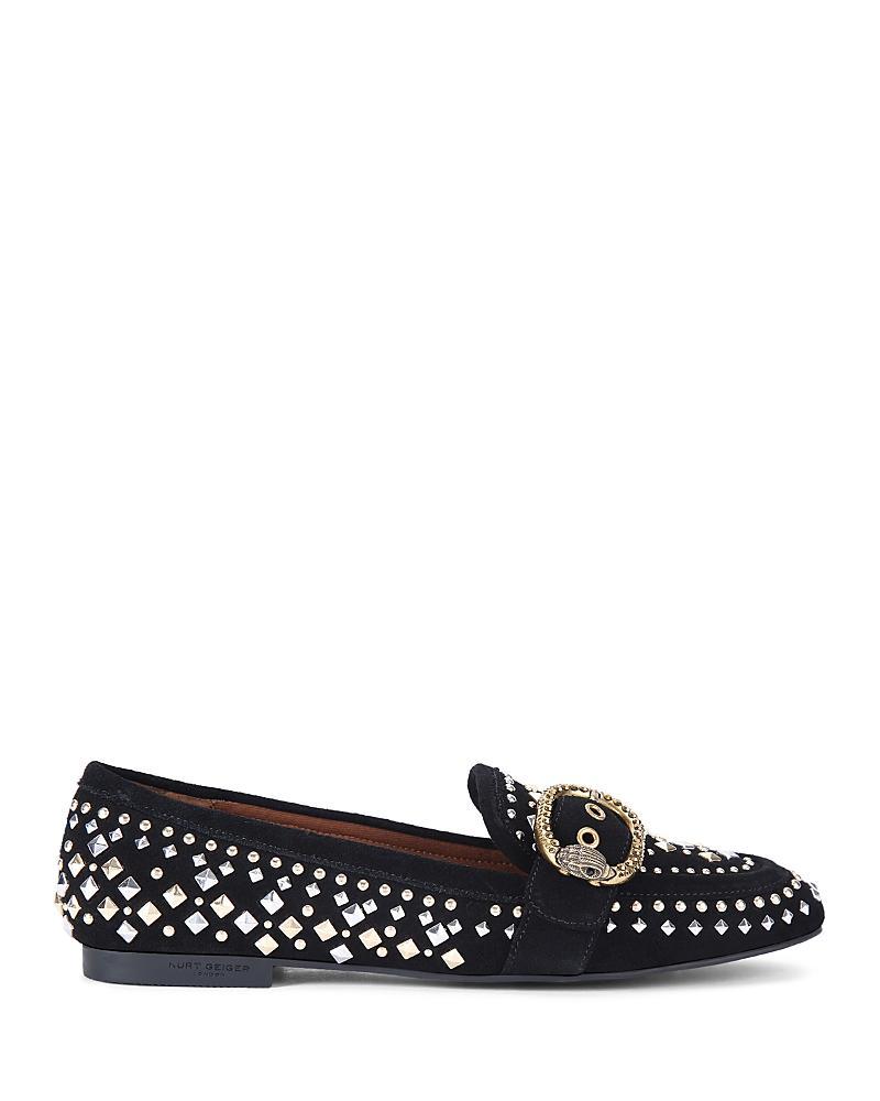 Kurt Geiger London Womens Mayfair Eagle Buckle Studded Loafers Product Image