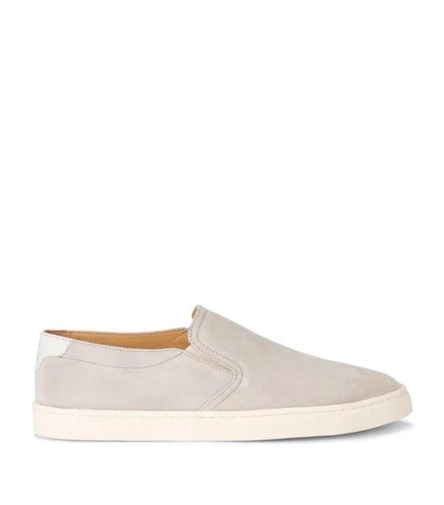 BRUNELLO CUCINELLI Suede Slip-on Sneakers In Grey Product Image