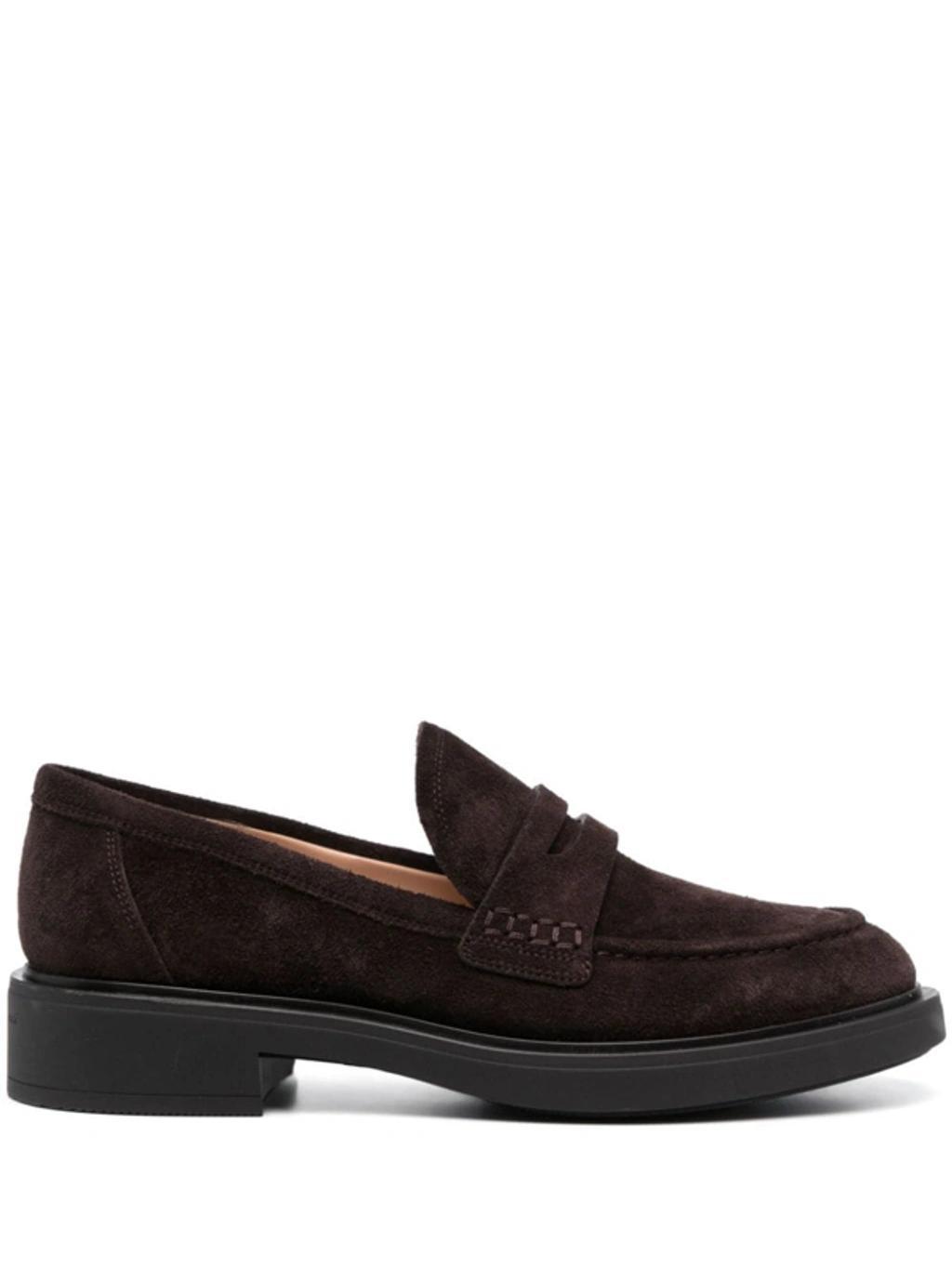 GIANVITO ROSSI Round-toe Suede Loafers In Marron product image