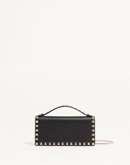 ROCKSTUD WALLET WITH CHAIN IN GRAINY CALFSKIN Product Image