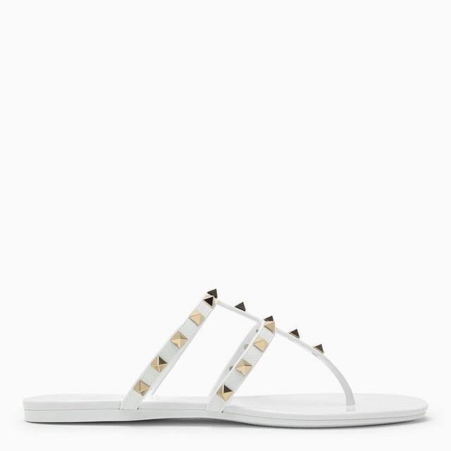 VALENTINO GARAVANI White Rockstud Low Sandal Product Image