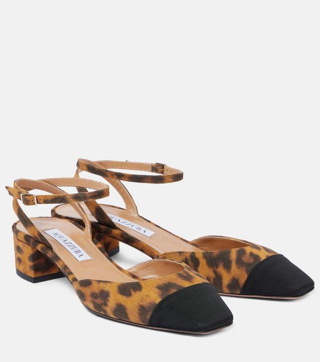 AQUAZZURA Pump French Flirt 35 Leopard Print Leather In Multicolor Product Image