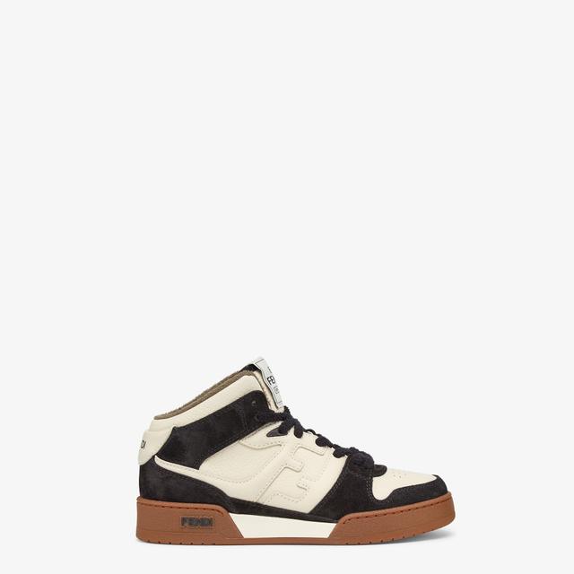 Fendi MatchWhite leather high-tops Product Image