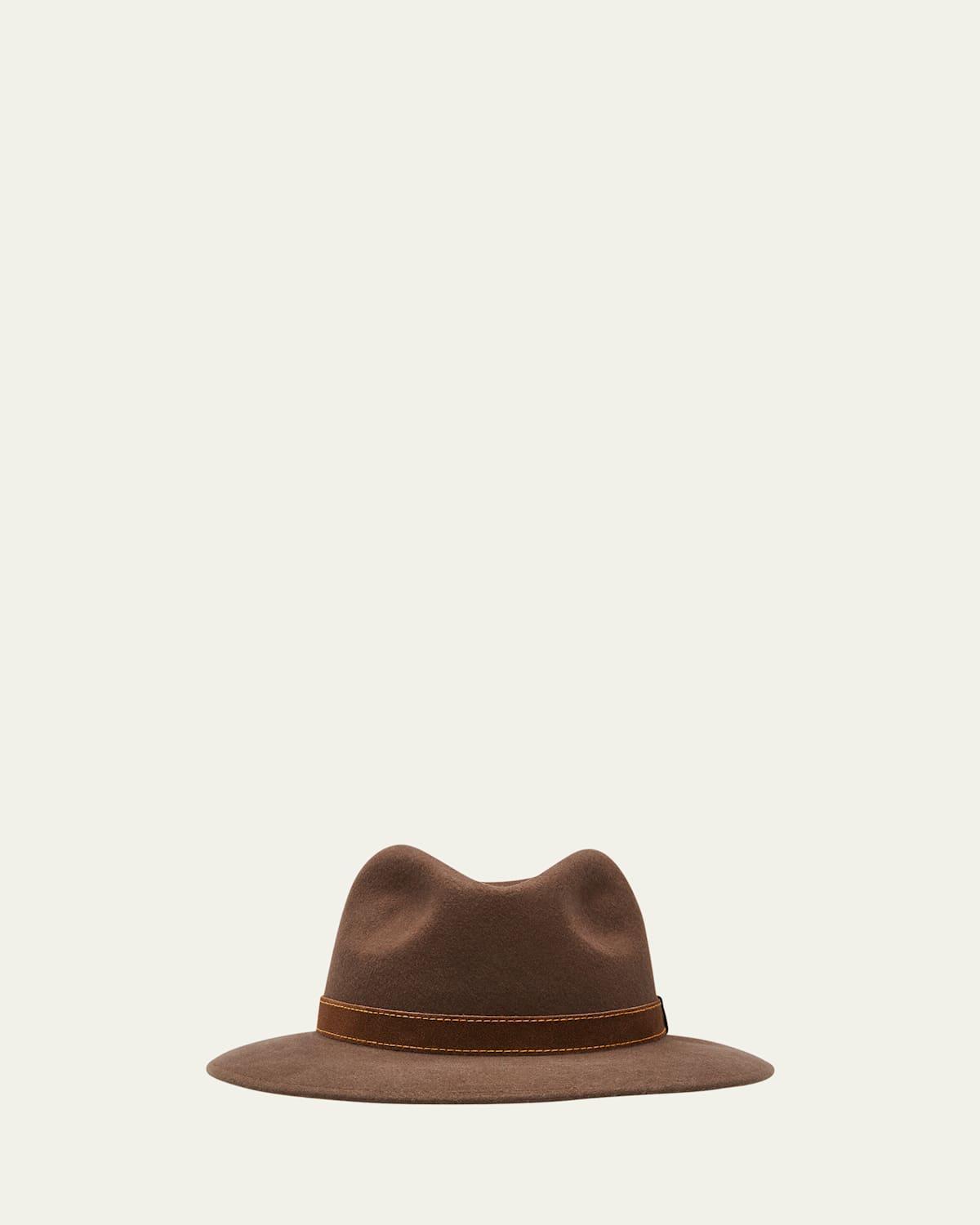 Mens Alessandria Leather-Band Wool Fedora Hat Product Image