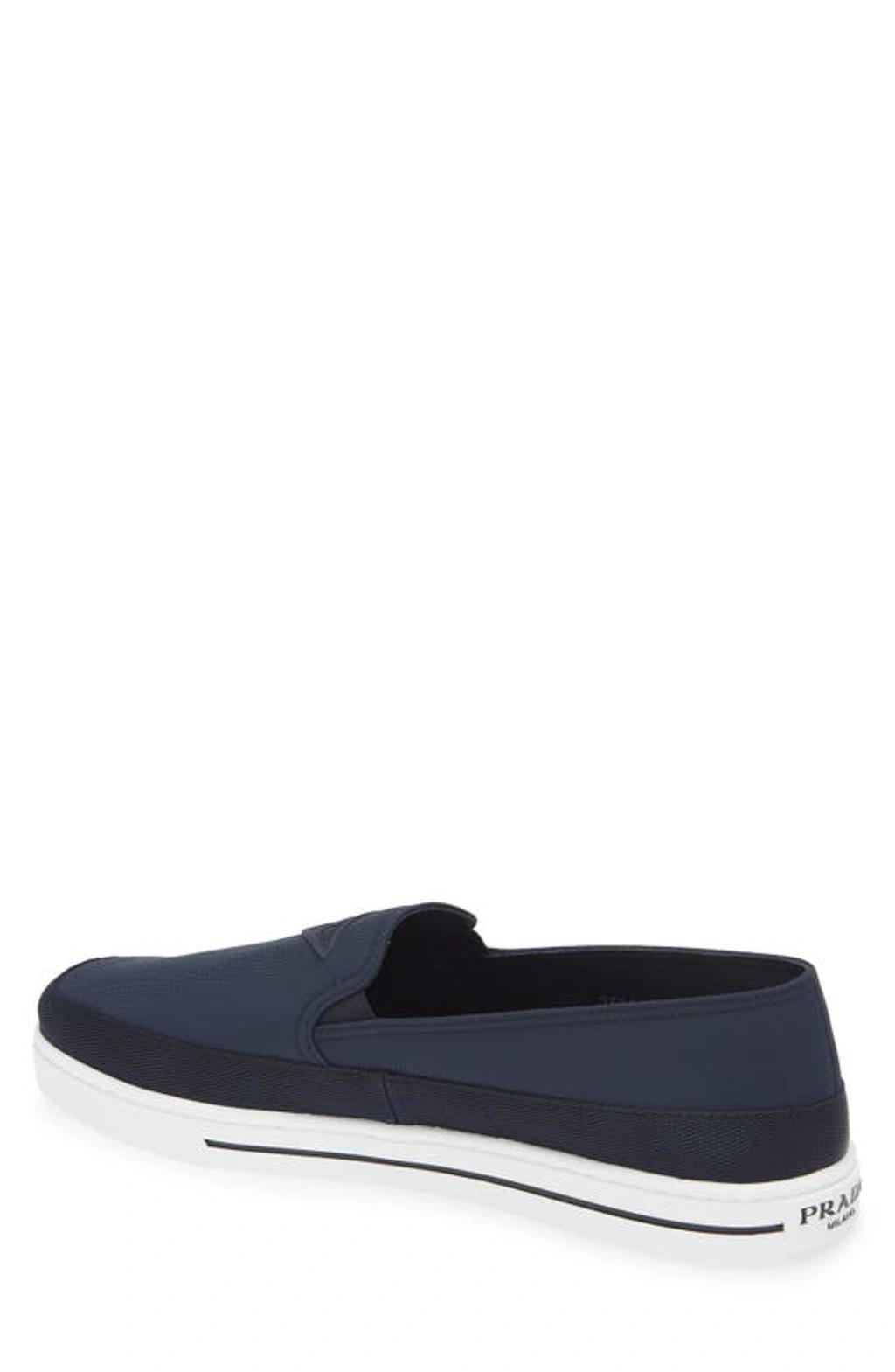 PRADA Nylon Slip-on Sneakers In Blue Product Image