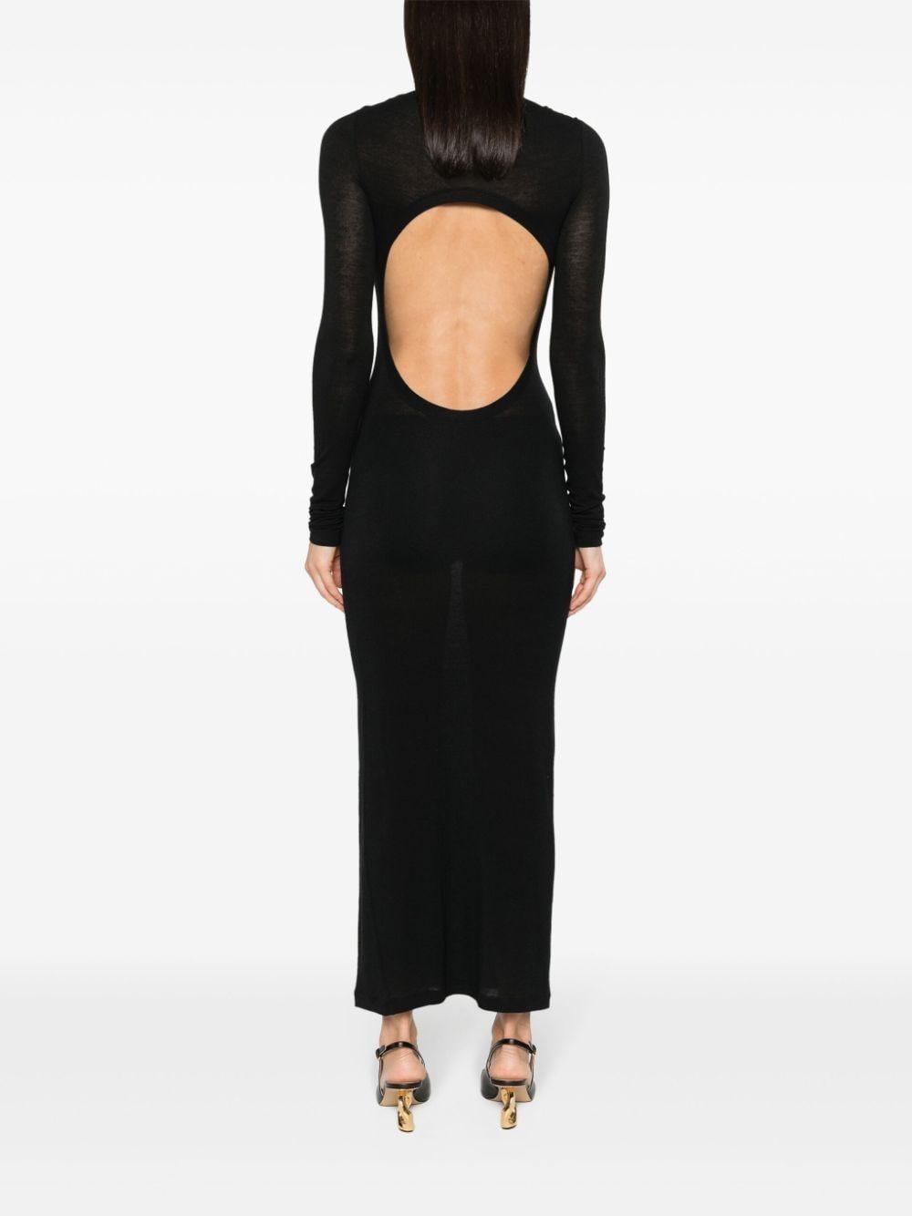 Open-back Wool, Cashmere And Silk-blend Maxi Dress In Black Product Image