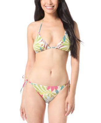 Vince Camuto Womens Printed Triangle Bikini Top Printed Side Tie Bikini Bottoms Product Image