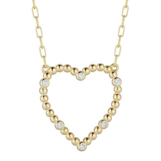 Sunkissed Sterling Cubic Zirconia Open Heart Necklace, Womens, Gold Tone Product Image