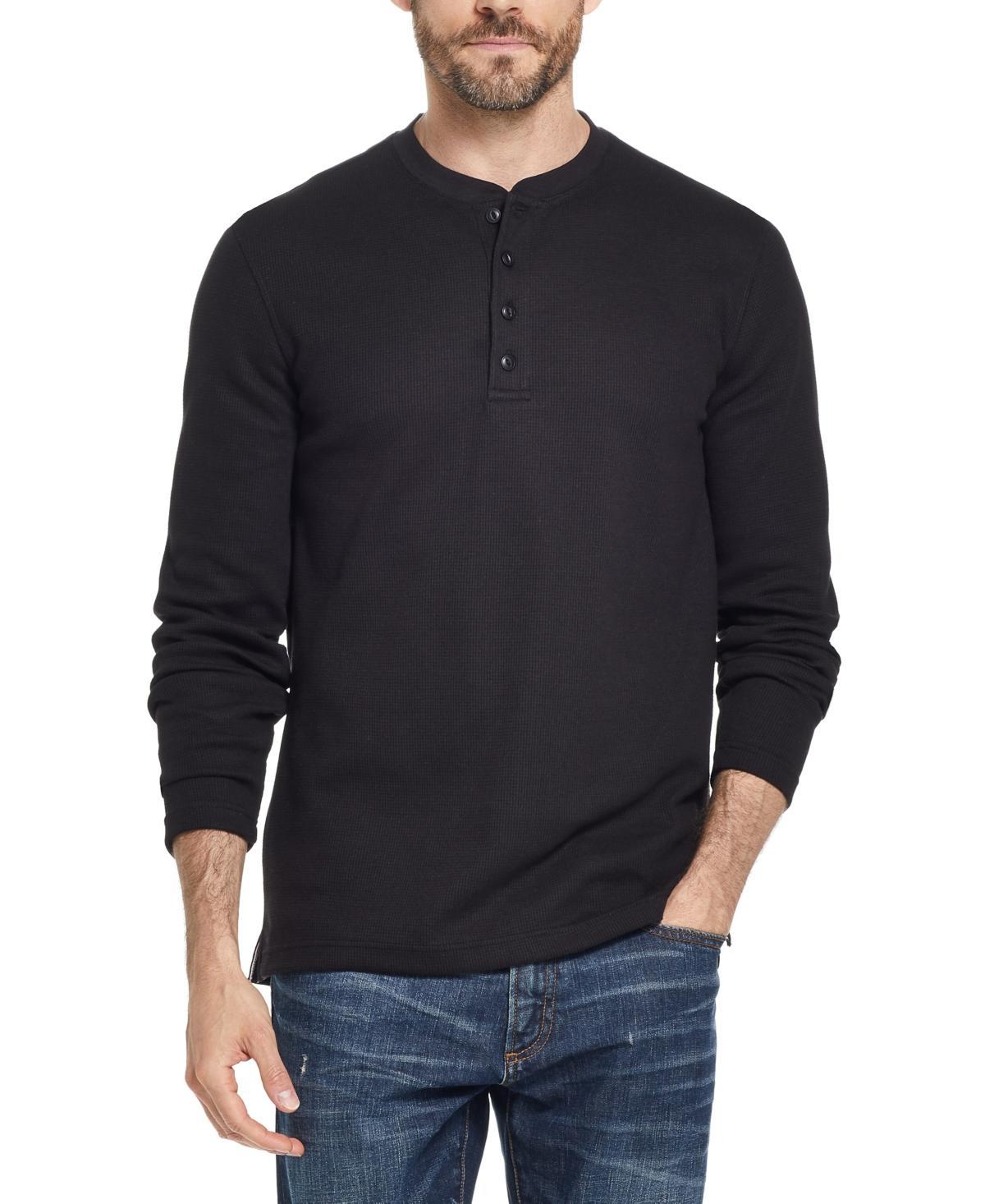 Weatherproof Vintage Mens Long Sleeved Waffle Henley T-shirt Product Image