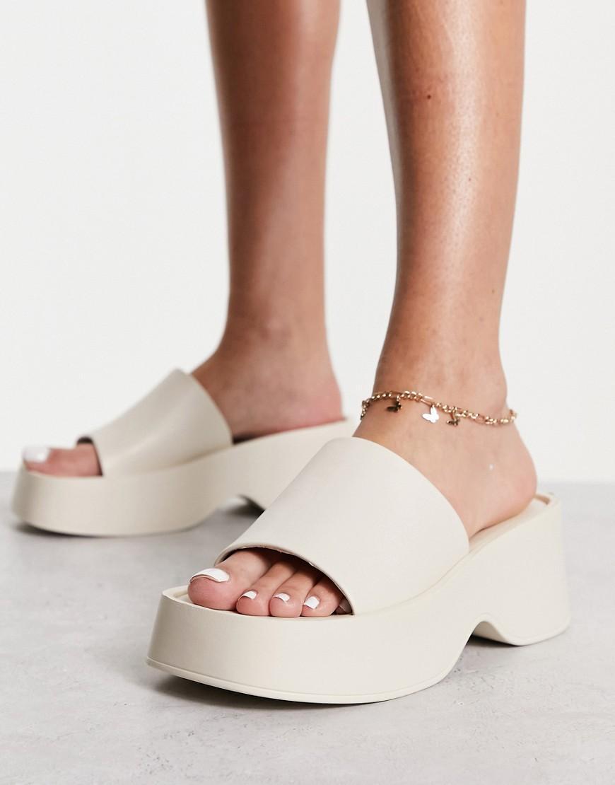 London Rebel flatform square toe sliders Product Image