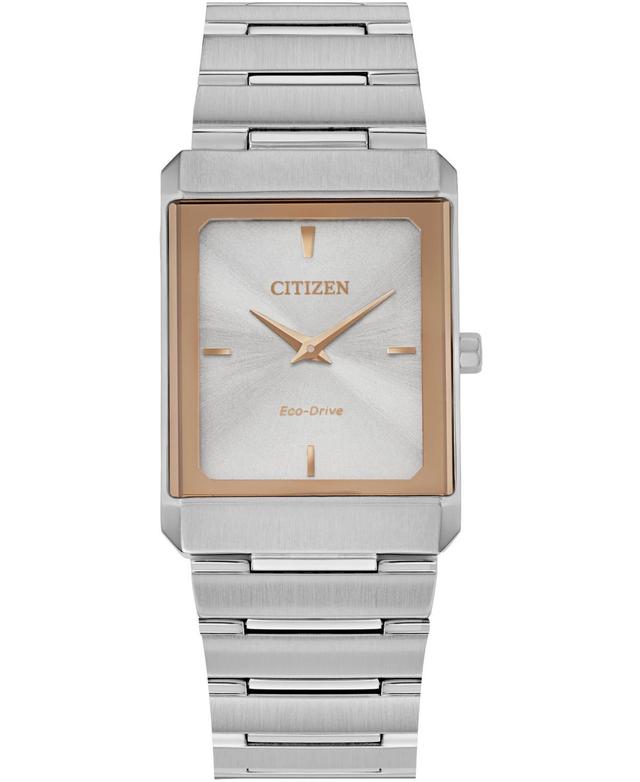 Citizen Eco-Drive Unisex Stiletto Stainless Steel Bracelet Watch 25x35mm - Silver-tone Product Image