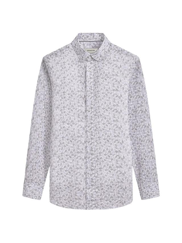 Mens Julian Abstract Linen Shirt Product Image