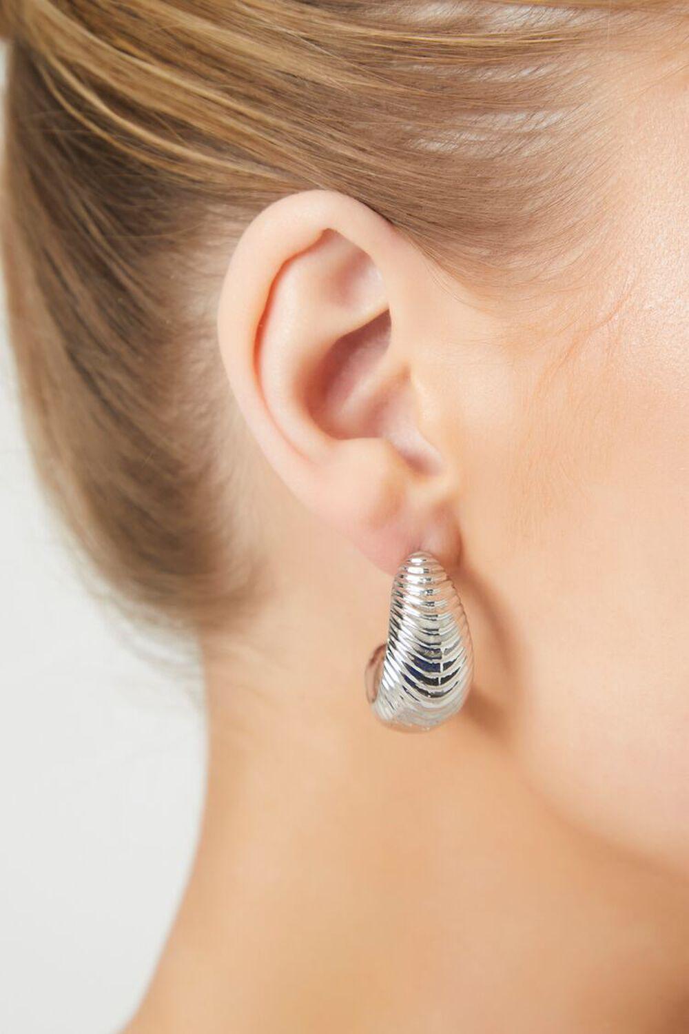 Textured Open-End Hoop Earrings | Forever 21 Product Image