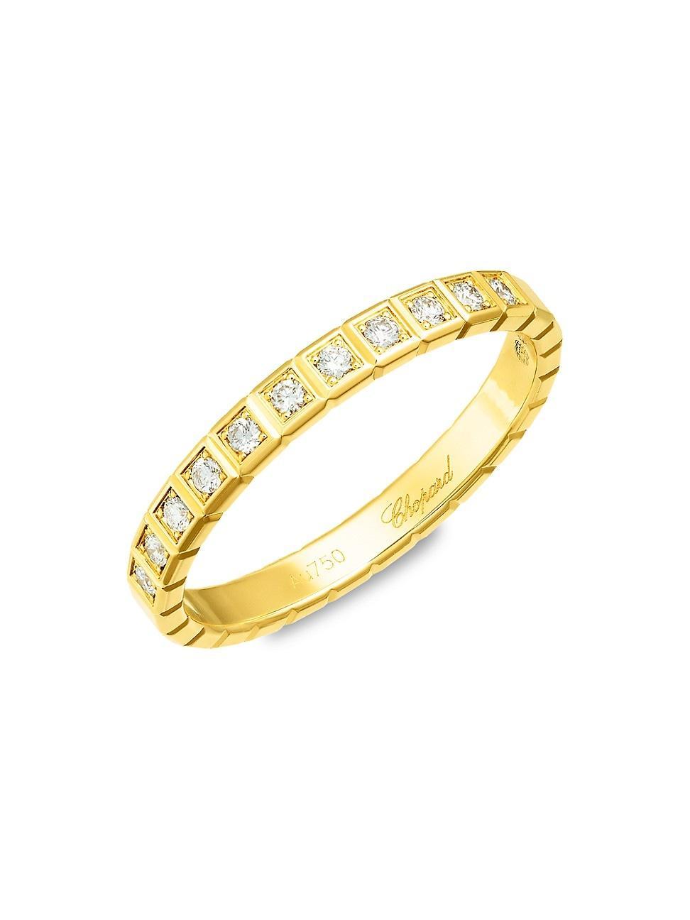 Womens 18K Yellow Gold & Diamond Ice Cube Ring Product Image