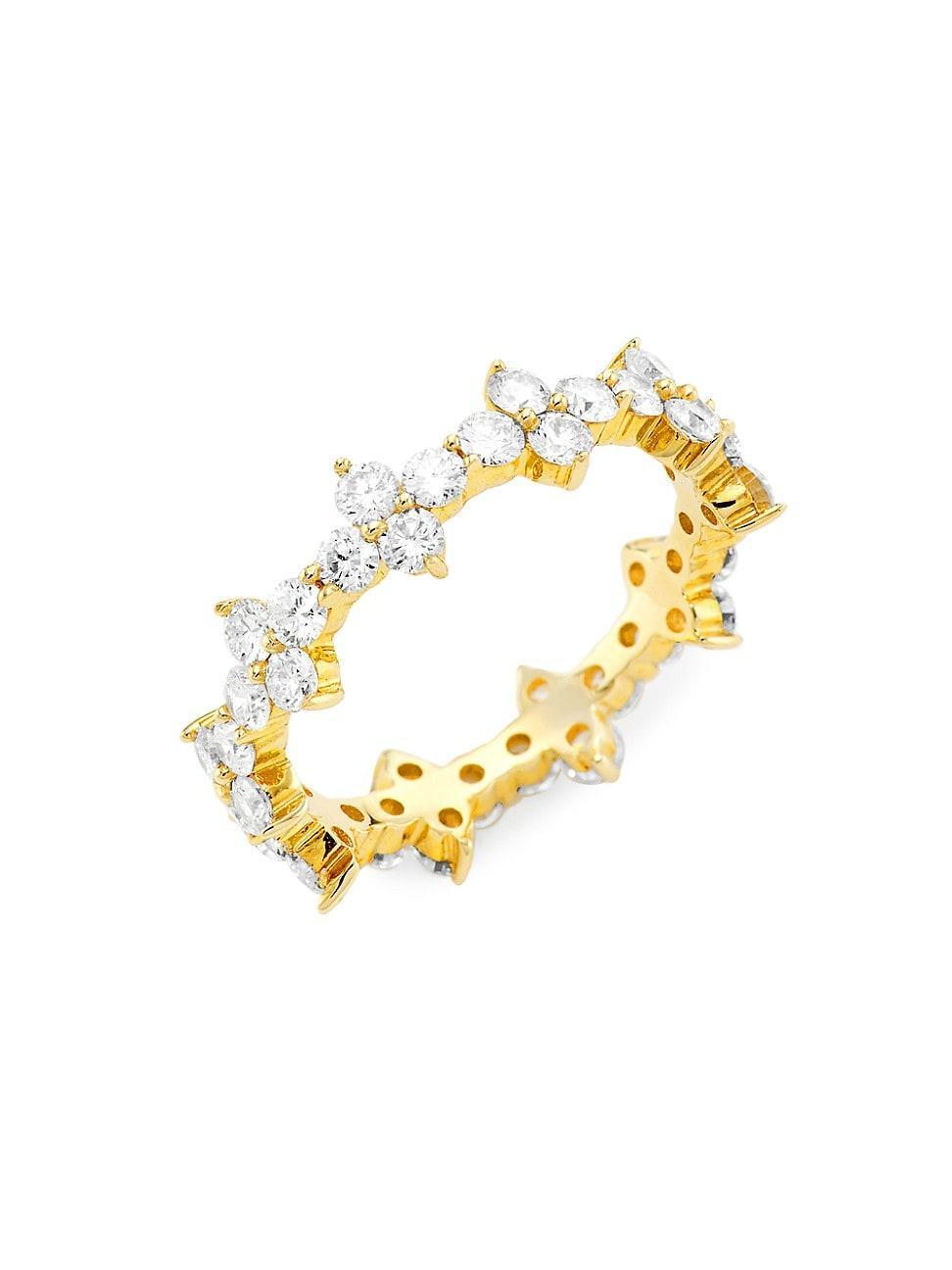 Womens 14K Yellow Gold & 1.18 TCW Diamond Cluster Pinky Ring Product Image