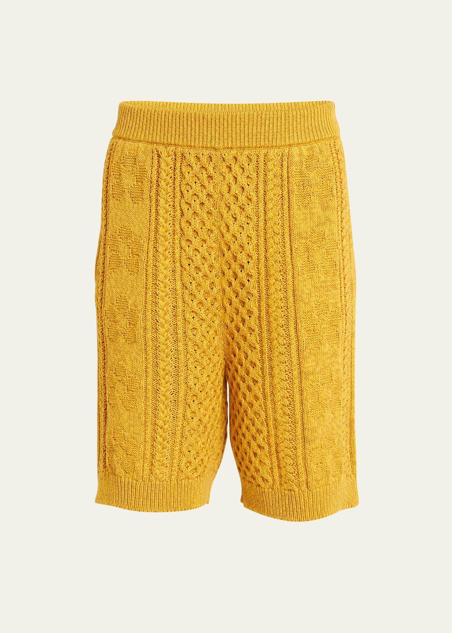 Mens Cable-Knit Cotton Shorts Product Image